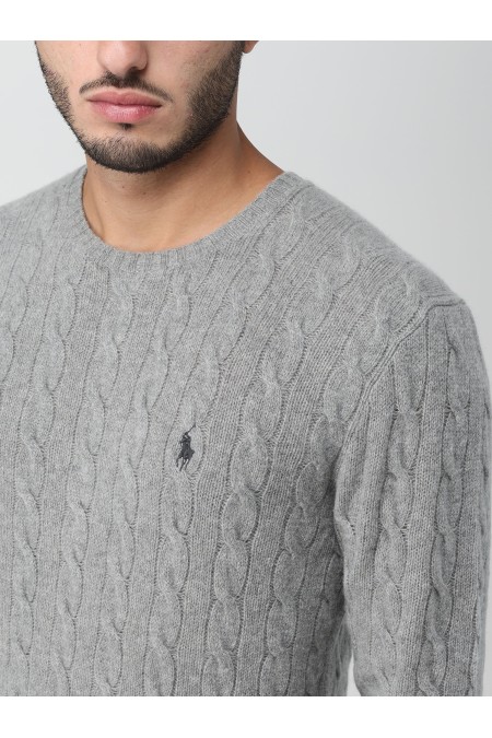 Cable knit sweater in wool and cashmere POLO RALPH LAUREN UOMO MAN