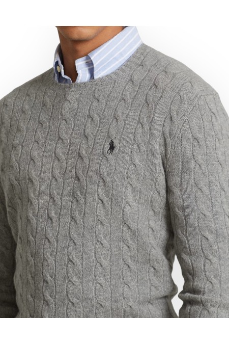 Cable knit sweater in wool and cashmere POLO RALPH LAUREN UOMO MAN