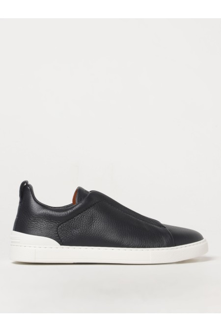 TRIPLE STITCH LOW-TOP SNEAKERS IN BLU NAVY ZEGNA MAN