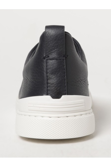 TRIPLE STITCH LOW-TOP SNEAKERS IN BLU NAVY ZEGNA MAN