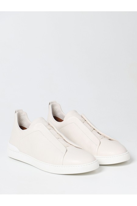 TRIPLE STITCH LOW-TOP SNEAKERS IN OFF WHITE ZEGNA MAN