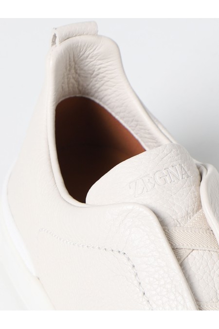 TRIPLE STITCH LOW-TOP SNEAKERS IN OFF WHITE ZEGNA MAN