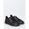 TRIPLE STITCH LOW-TOP SNEAKERS IN BLACK ZEGNA MAN