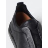 TRIPLE STITCH LOW-TOP SNEAKERS IN BLACK ZEGNA MAN