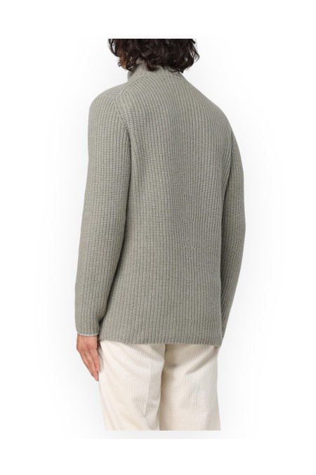 One and a half breasted cardigan in virgin wool, cashmer BRUNELLO CUCINELLI MAN