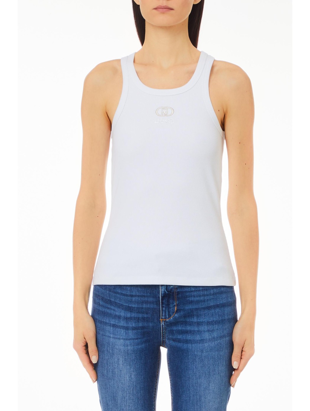 TANK TOP LOGO LIU JO WHITE WOMAN