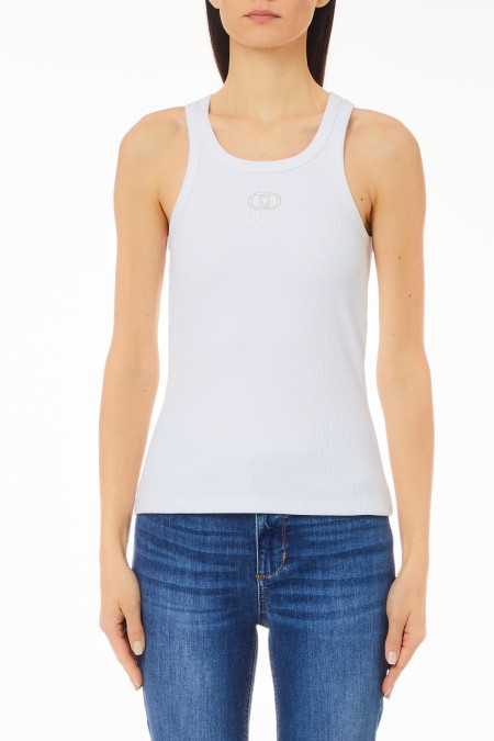 TANK TOP LOGO LIU JO WHITE WOMAN