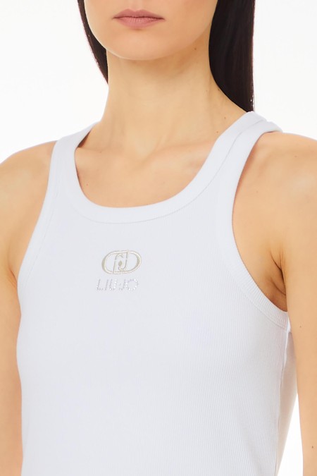 TANK TOP LOGO LIU JO WHITE WOMAN