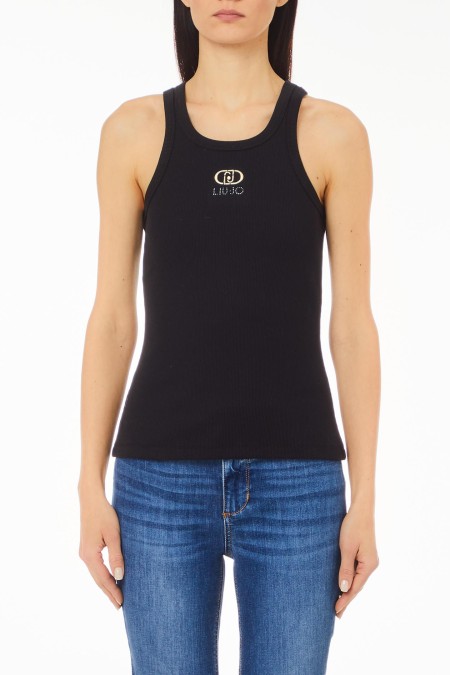 TANK TOP LOGO LIU JO WHITE WOMAN