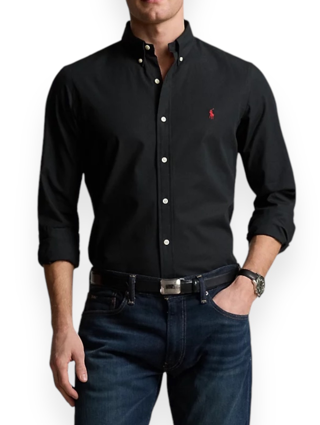 Slim-Fit stretch poplin shirt POLO RALPH LAUREN UOMO MAN