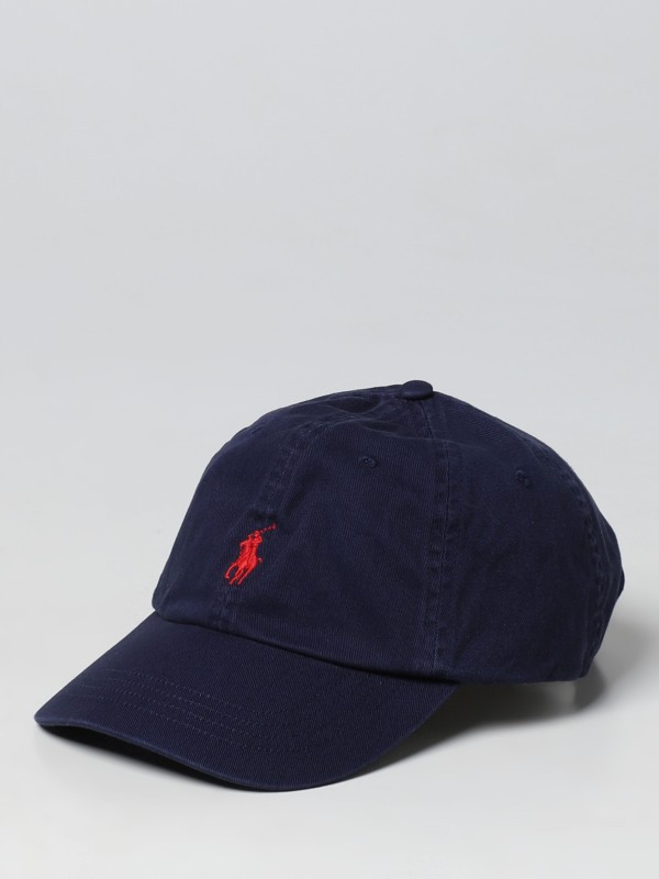 Cappellino da baseball in chino blu POLO RALPH LAUREN UOMO 710548524 014