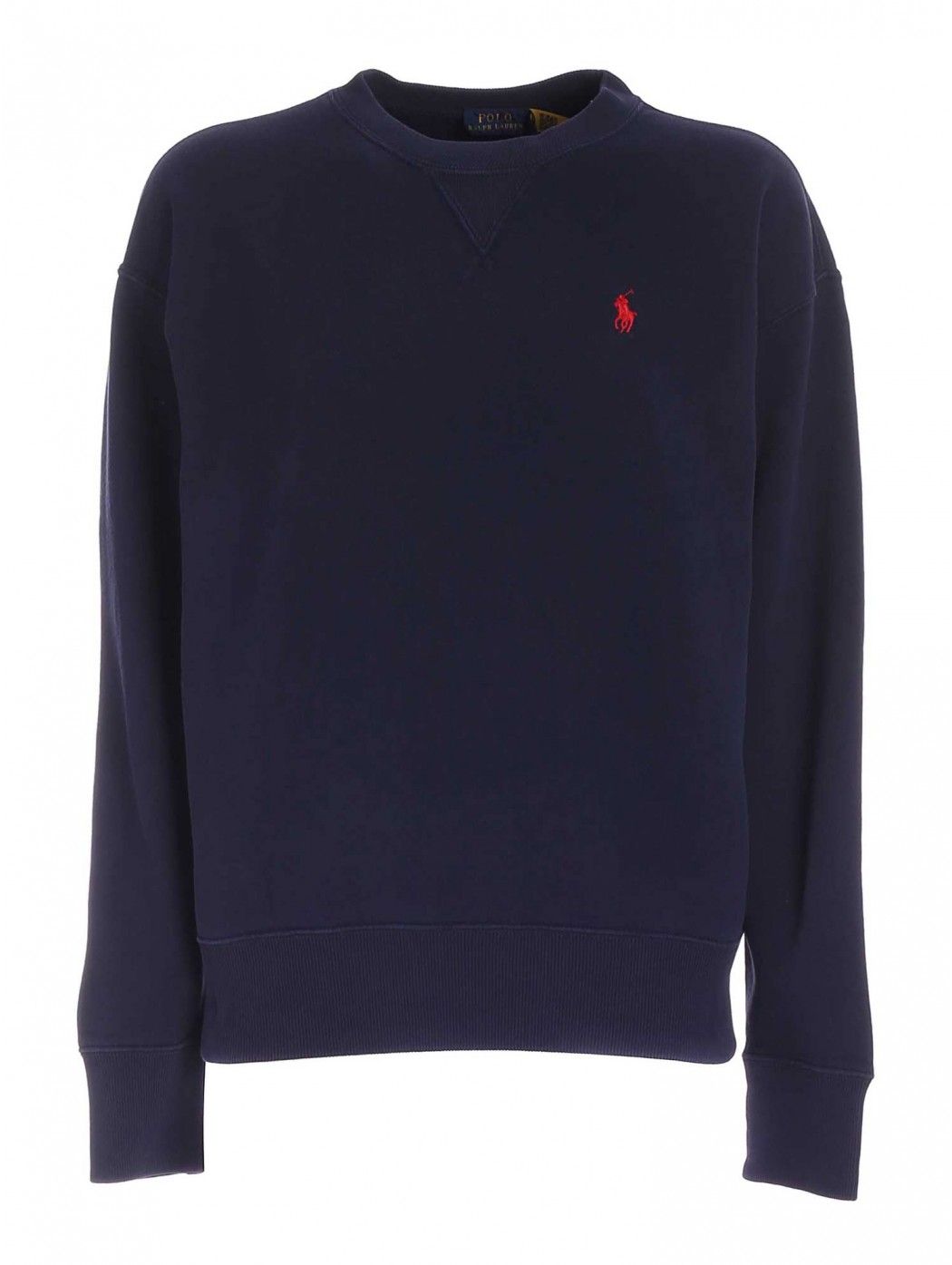 Cotton blend crewneck pullover with logo embroidery and ribbed edges.  Designer color name: Navy POLO RALPH LAUREN DONNA