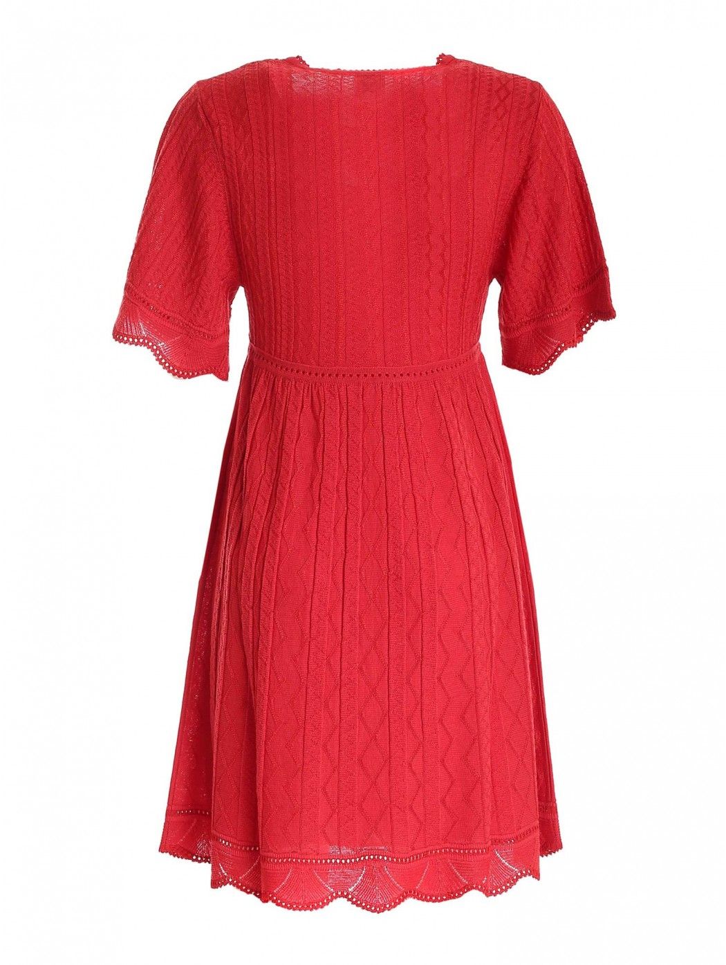 Viscose and wool dress Color: red V-neck Perforated finishes Removable slip  M MISSONI