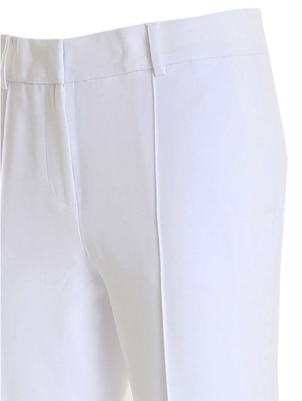 Anti-crease fabric trousers Color: white America pocket Belt loops Welt pockets on the back Zip, button and hooks closure  MICHA