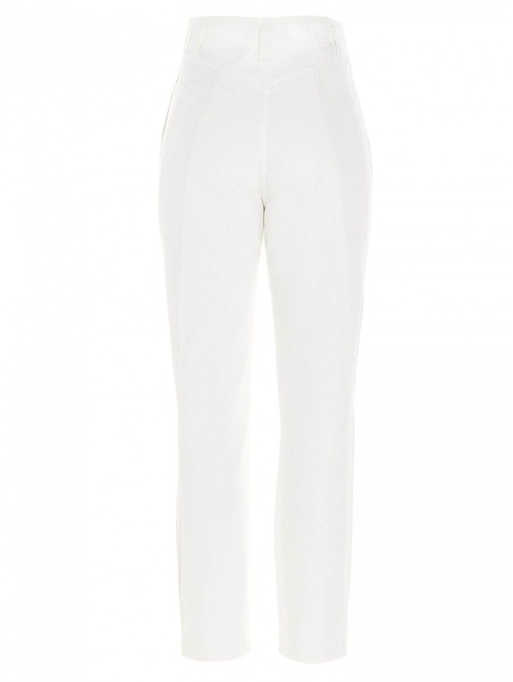 Cotton jeans White color Contrasting stitching detail Zip and button closure  ALBERTA FERRETTI