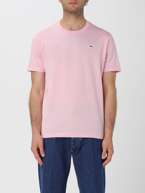 Organic cotton t-shirt rosa con dettaglio logo