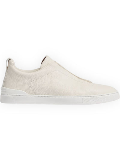 Triple stitch low-top sneakers in off white
