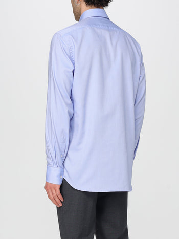 Organic cotton oxford azzurra con dettaglio logo - 2