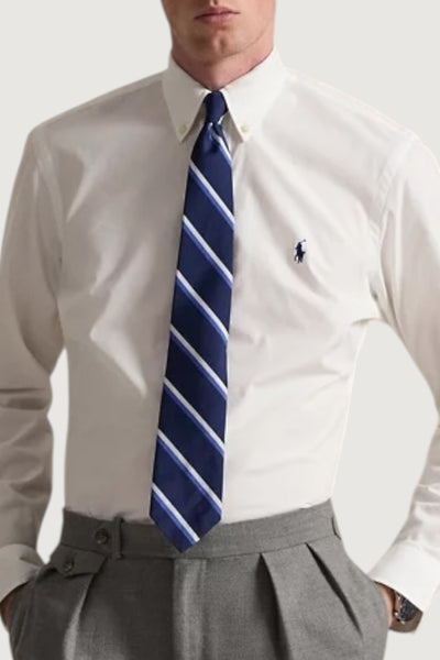 Camicia in popeline stretch custom-fit