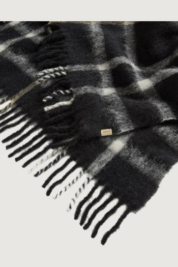 Brushed alpaca check cape - 3