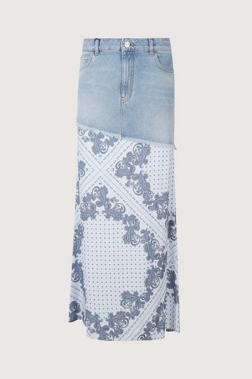 Fuga gonna denim + twill stamp