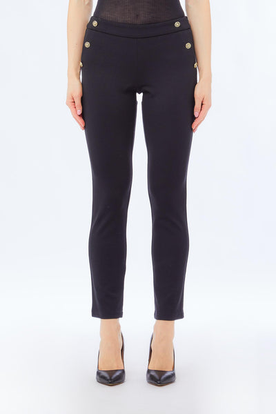 Pant.skinny buttons h.w.