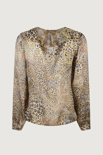 Women's flared shirt with ruffled collar - 3