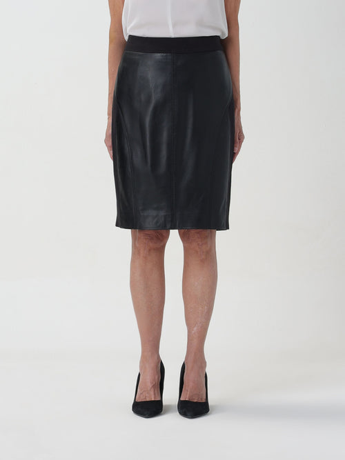 Giocosa gonna in pelle e drill strech