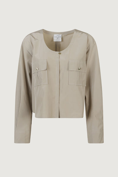 Chic taffetta saharienne shirt