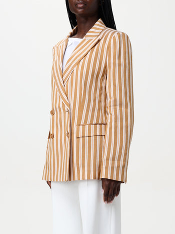 Giacca lino viscosa rigato - 4