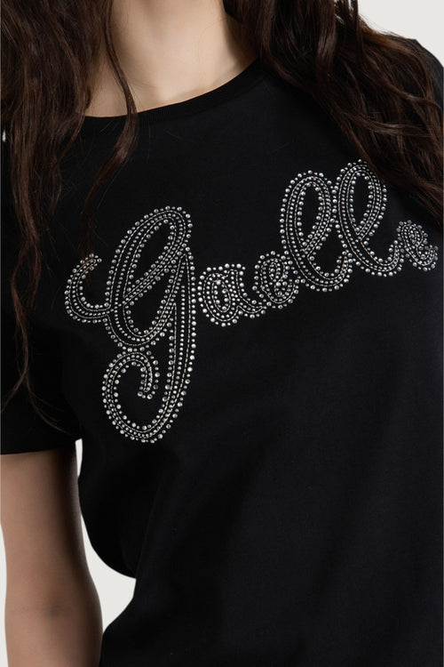 T-shirt con logo ricamato