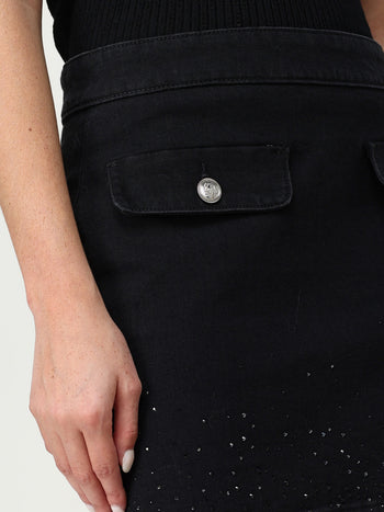 Ecs gonna mini denim strass - 6