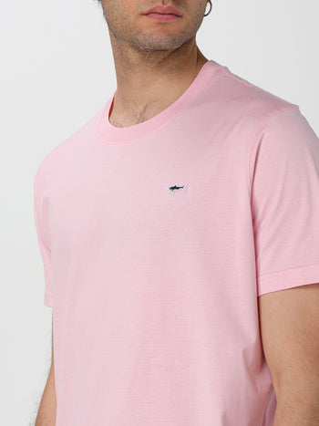 Organic cotton t-shirt rosa con dettaglio logo - 3