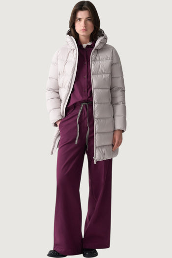 Piumino lungo opaco con cappuccio - 4