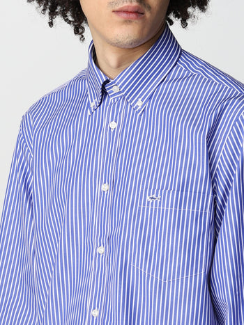 Camicia popeline righe bianco blu - 3