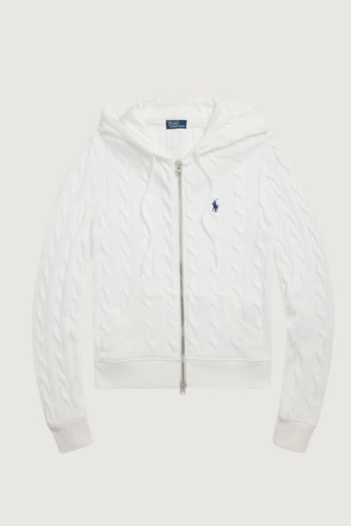 Felpa a trecce con cappuccio e cerniera