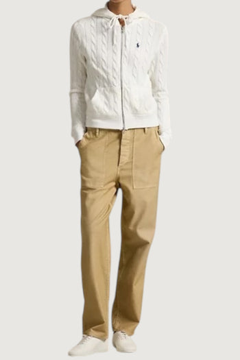 Felpa a trecce con cappuccio e cerniera - 2