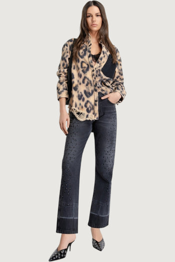 Pantalone boy slim con applicazioni - 4