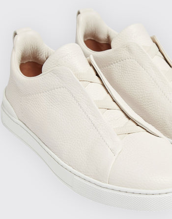 Triple stitch low-top sneakers in off white - 2