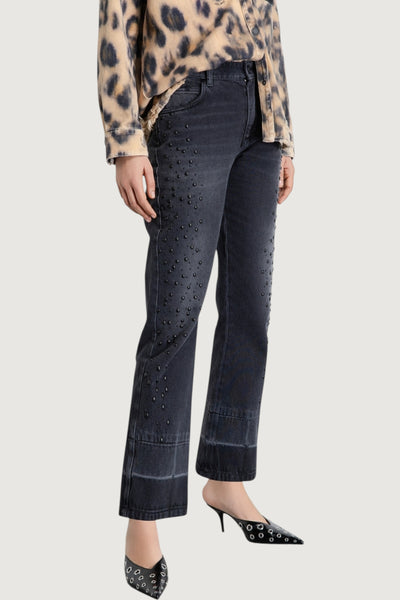 Pantalone boy slim con applicazioni