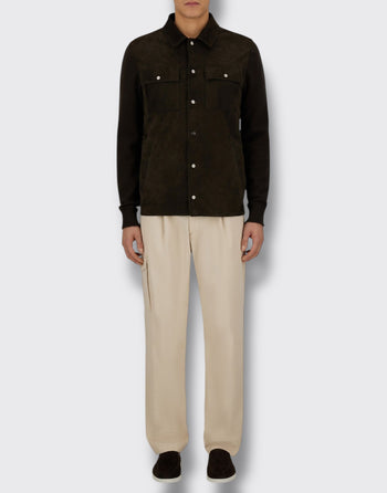 Ibrido camicia in maglia e suede - 2