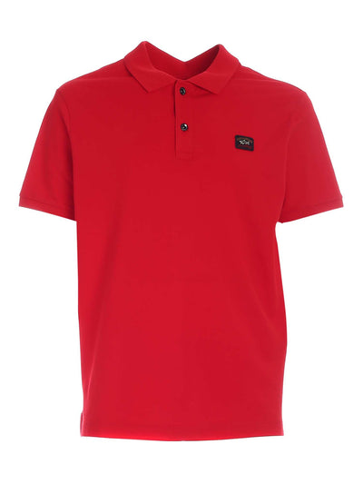 Rossa con dettaglio logo polo base cotone rosso