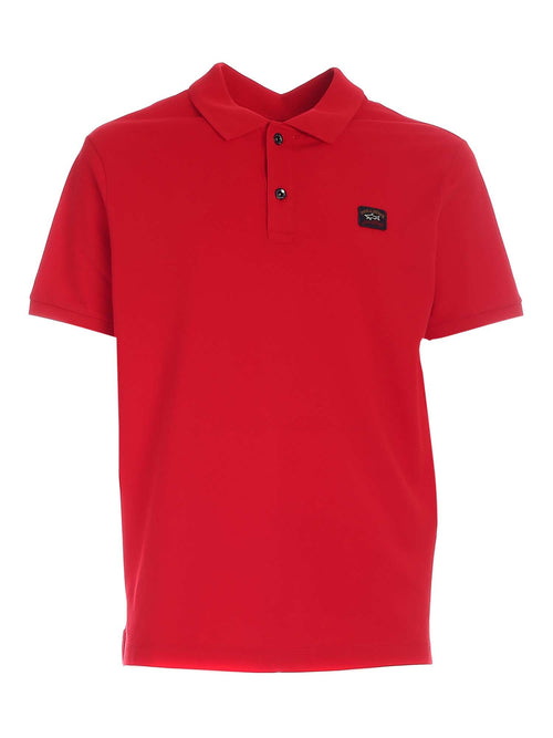 Rossa con dettaglio logo polo base cotone rosso