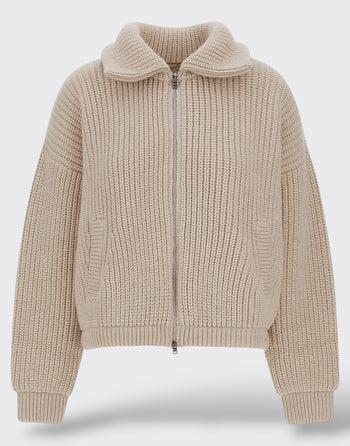 Cardigan foderato con zip - 2