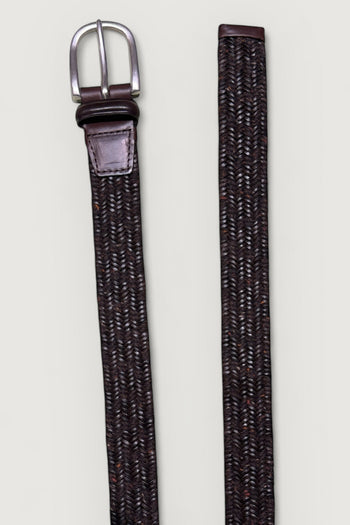 Cintura melange in pelle e lana - 2