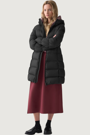 Piumino lungo opaco con cappuccio - 4