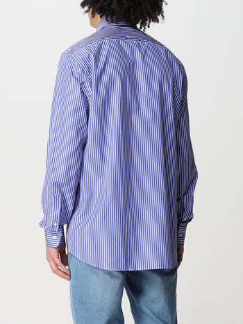 Camicia popeline righe bianco blu - 2