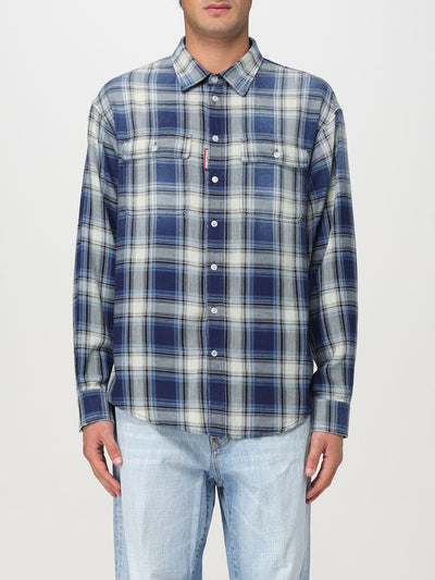 D2 washed check shirt