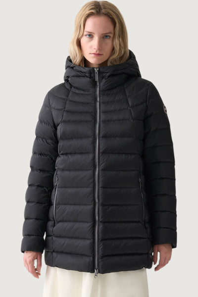 Piumino a trapezio con cappuccio