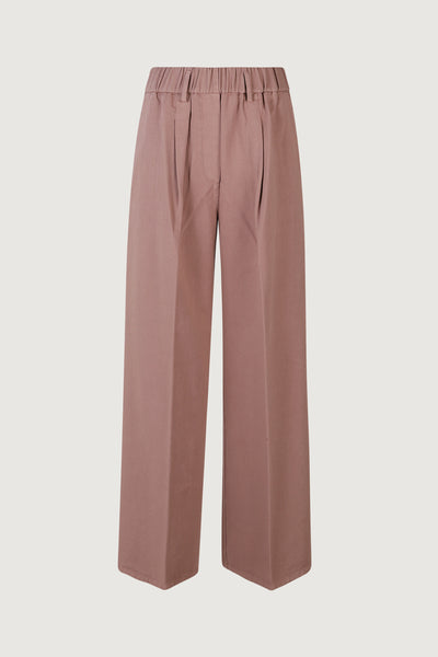 Fluid cotton twill loose pant
